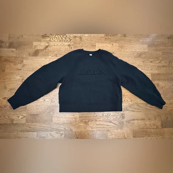 NWT Lululemon🍋 Black Scuba Oversized Pullover Wordmark Size XS/S - Picture 7 of 16